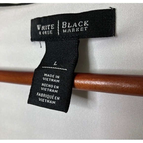 White House Black Market Tank Top Womens L Black White Striped Business Basics - Picture 3 of 8